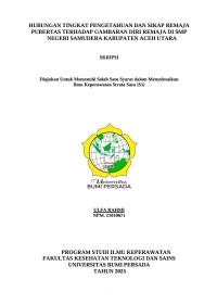 Image of HUBUNGAN TINGKAT PENGETAHUAN DAN SIKAP REMAJA  
PUBERTAS TERHADAP GAMBARAN DIRI REMAJA DI SMP 
NEGERI SAMUDERA KABUPATEN ACEH UTARA